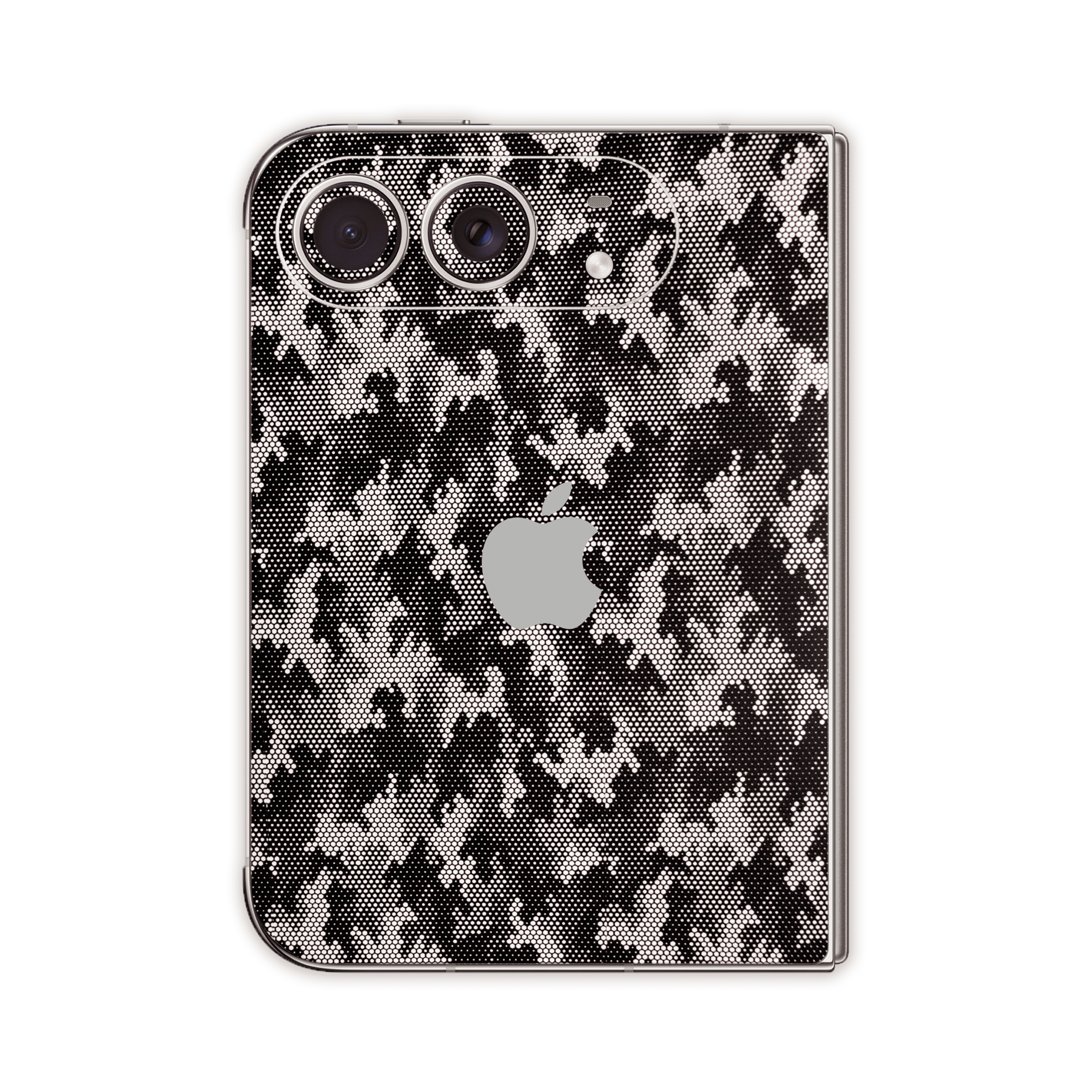 duo copy iPhone Duo Skin – Black & White Digital Dot Matrix Camo - Image 1