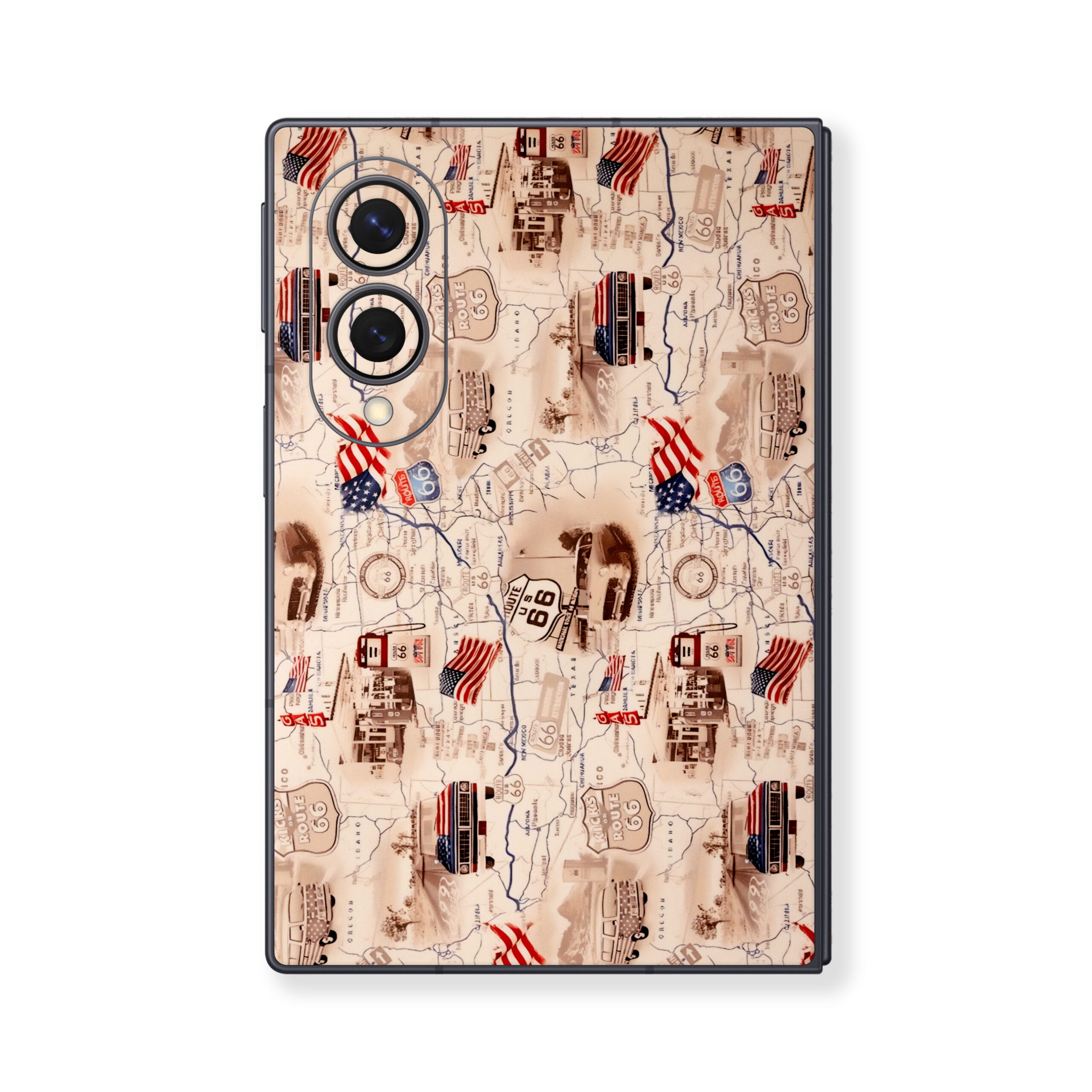z8 copusy Samsung Galaxy Z Fold 8 Vintage Route 66 USA Skin - Image 1
