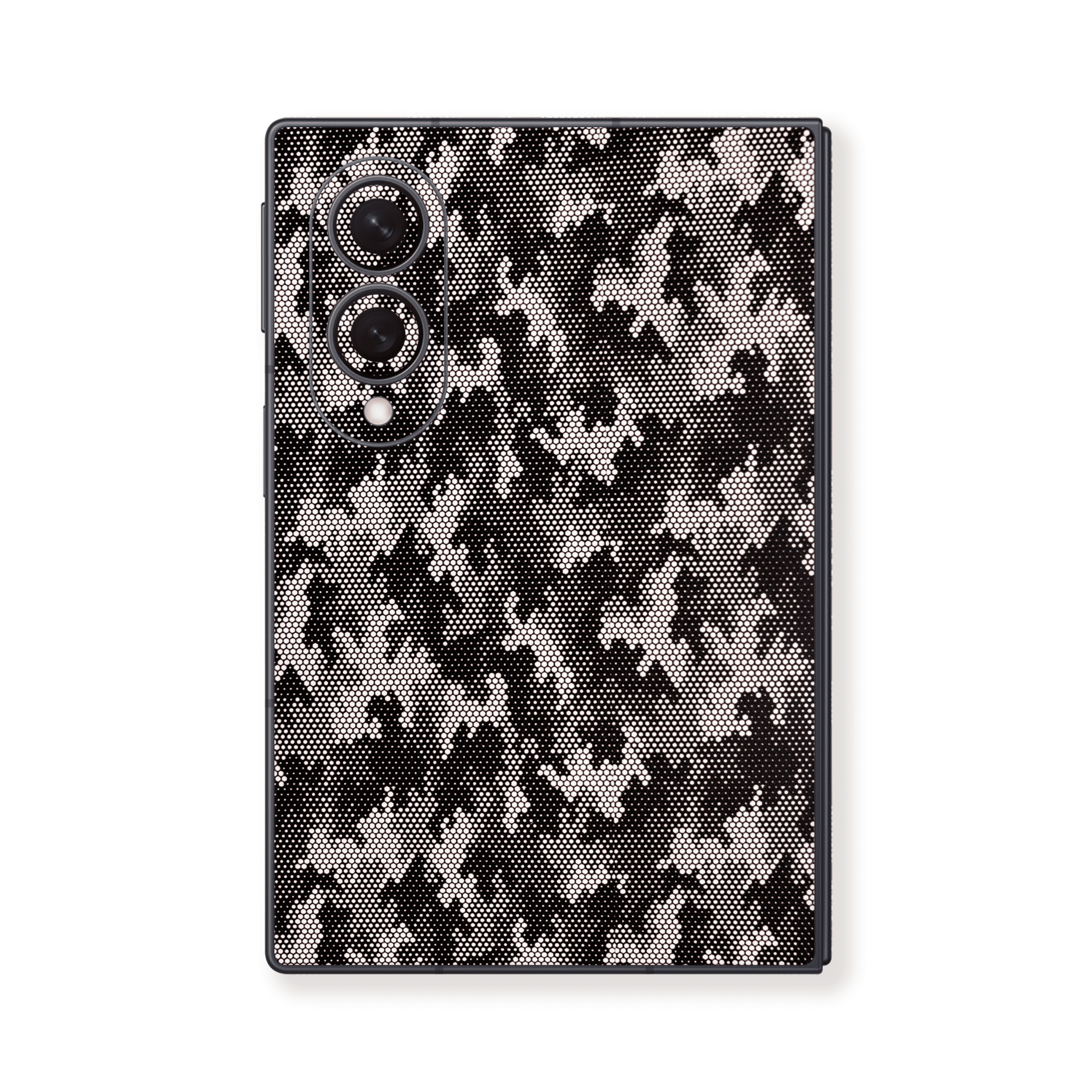 z8 copy Samsung Galaxy Z Fold 8 Black & White Pixel Camo Skin - Image 1